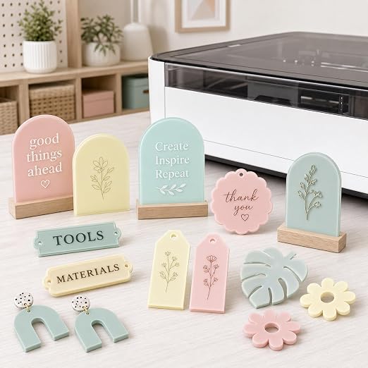 Macaron Pastel Cast Acrylic Sheets 12x12 1/8" | Dual finish matte & glossy cast