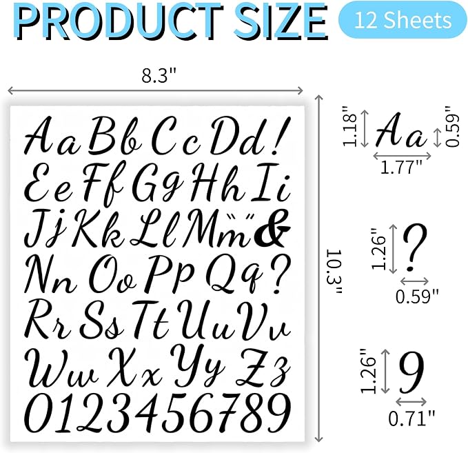 12pcs Iron on Letters for Clothing, Heat Transfer Vinyl Letters, DIY Fabric