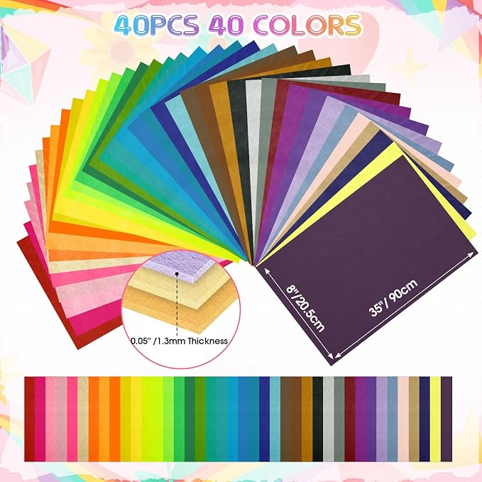 40 Rolls 8 x 35 Inches Felt Sheet