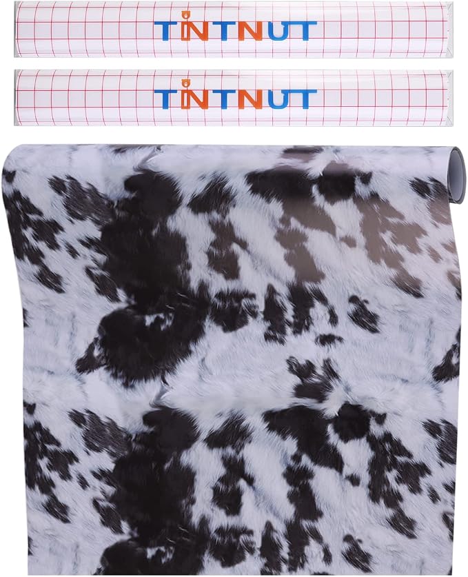 Tintnut Cow Cowhide Pattern Permanent Vinyl Adhesive Vinyl Roll 12in x 5ft |