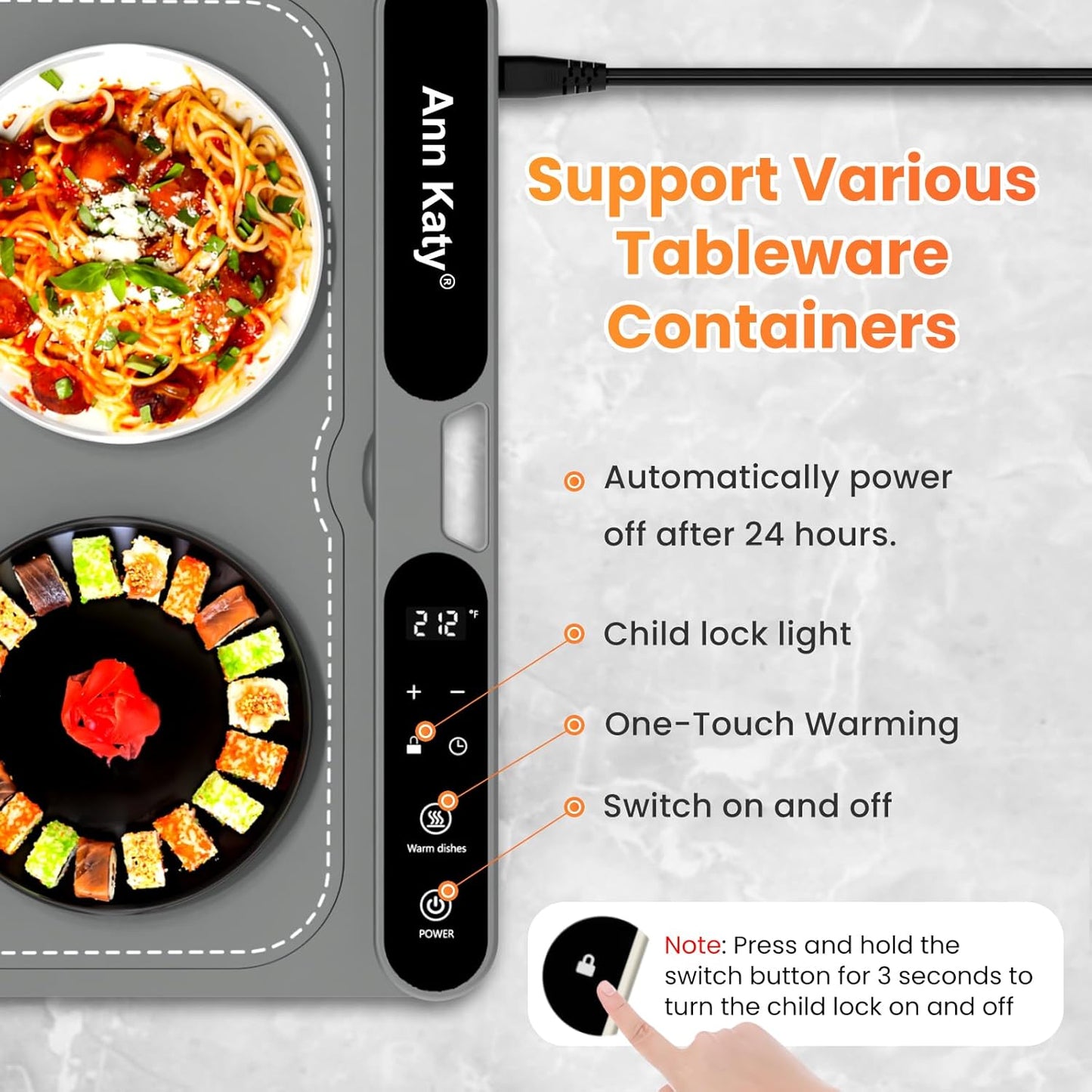 Food Warming Mat for Food XXXL 39"x15" 550W,Portable Electric Warming Tray for Buffets Party Chafing Dishes,Fast Full-Surface Heating Pads with 7 Level Temp 8 Hour Timer&Child Safety Lock