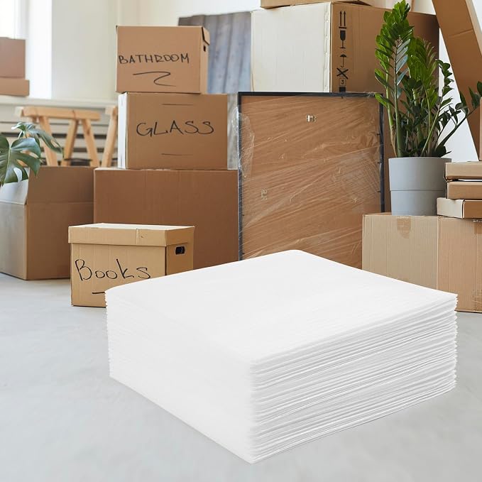 50 Pack Cushion Foam Pouches12x12 Inch, Foam Packing Pouches Protect Mugs
