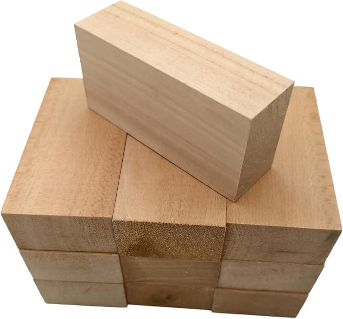 10PCS Basswood Carving Blocks, Whittling Wood Carving Kit, Unfinished Wooden