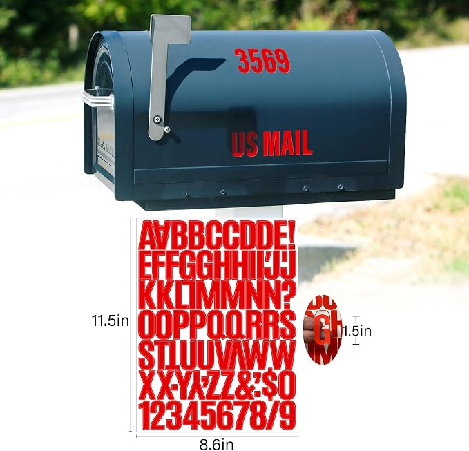 Letter Stickers, Mailbox Numbers, 1.5 Inch Waterproof Vinyl Alphabet | 1 1/2