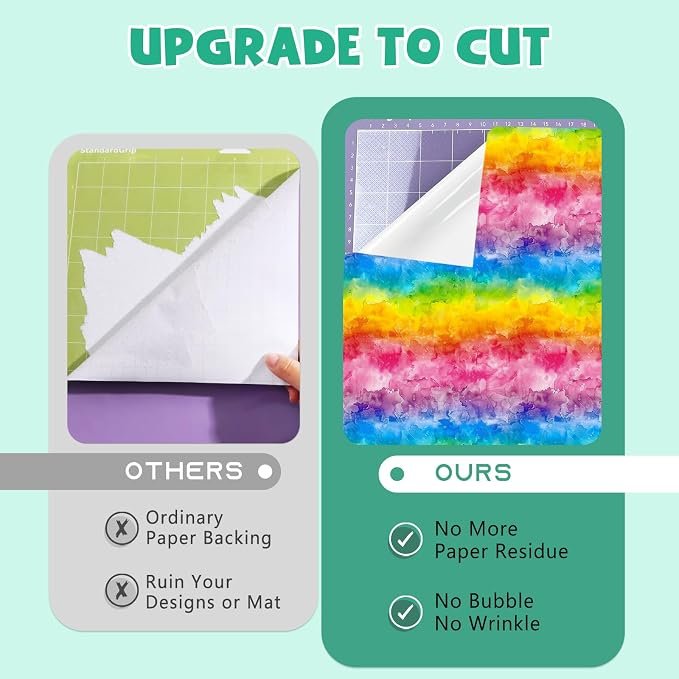 Tintnut Rainbow Watercolor Permanent Vinyl 12 Sheets 12x10in Adhesive Vinyl |