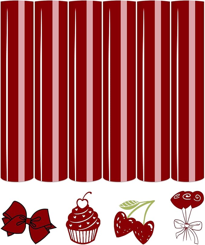 Tintnut Maroon Heat Transfer Vinyl, easy cut & weed, stretch washable, works