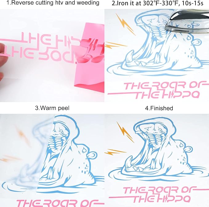 FUNKAKA Pink Heat Transfer Vinyl Rolls, Adhesive Glossy HTV Vinyl