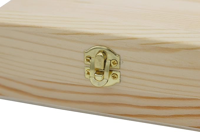 Creative Hobbies Unfinished Wood Craft Box – Light Unfinished Wood