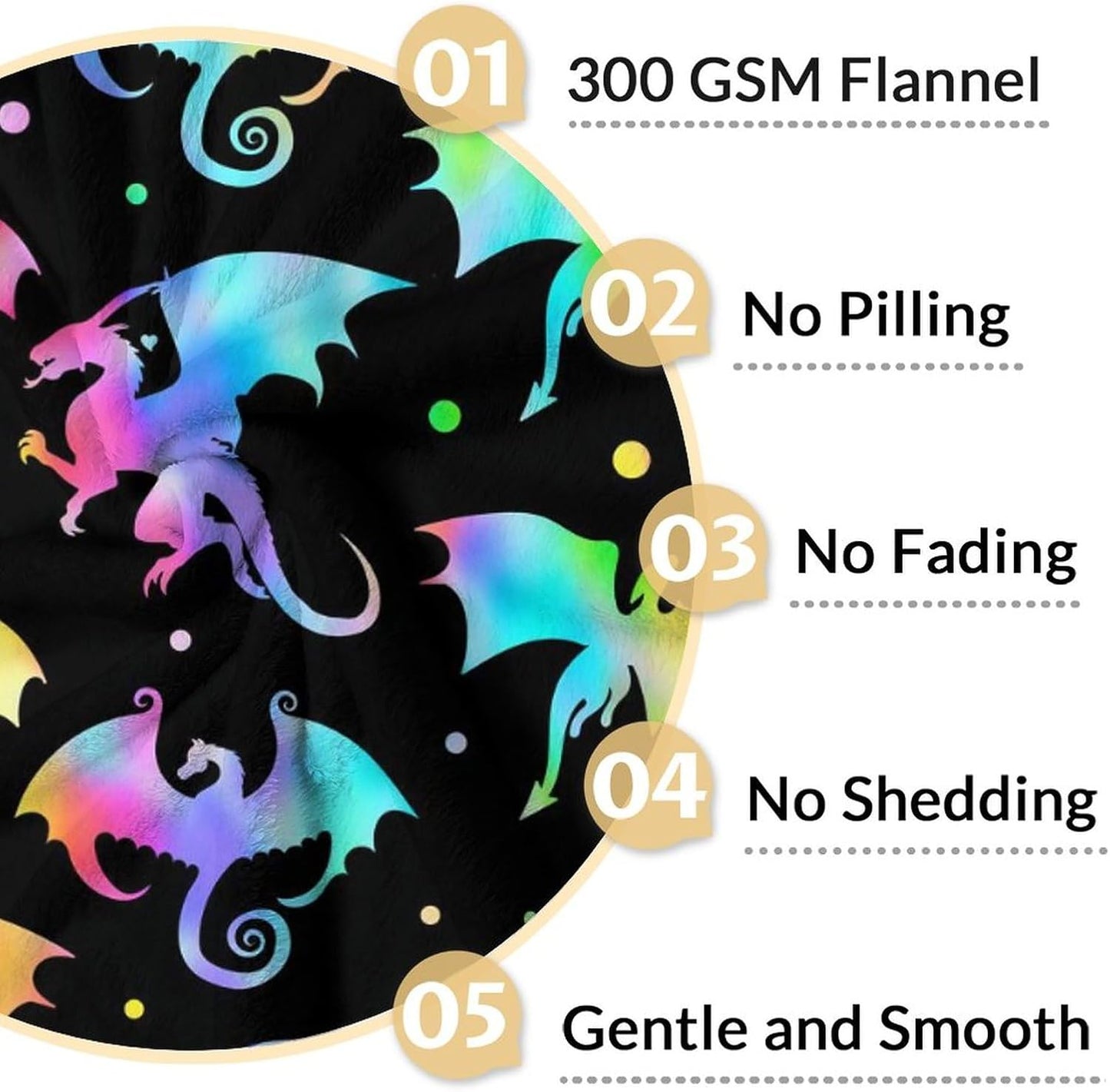 Dragon Blanket Gifts - 60x80 Inches Novelty Throw Blanket for Babies, Kids, Boys & Girls - Black Soft Fuzzy Blankets for Couch, Sofa & Bed
