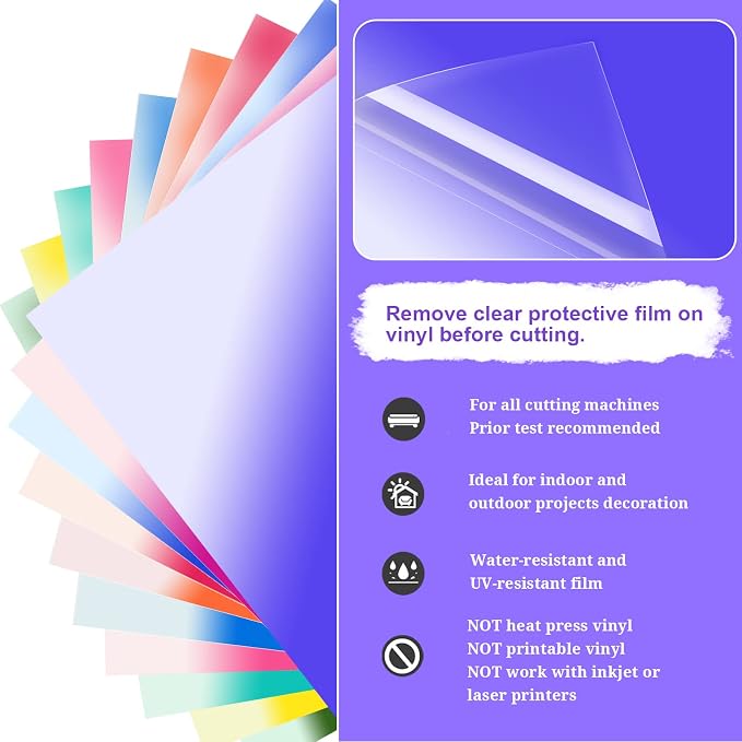 TECKWRAP Color Changing Vinyl Permanent Adhesive Vinyl 10 Colors/Pack Cold