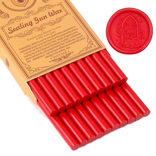 Red Sealing Wax Sticks, WASOHLING 20Pcs Glue Gun Wax Seal Sticks