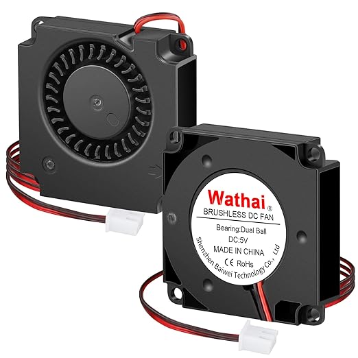 2Packs Wathai DC Blower Fan 4010 Radial Cooling Fan 5V 2 Pin DC 40mm x 10mm Dual Ball