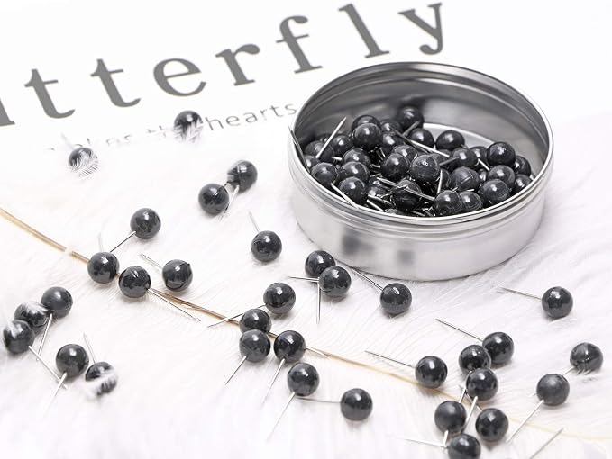 Tupalizy 100PCS 1/4 Inch Small Round Head Map Tacks Pins