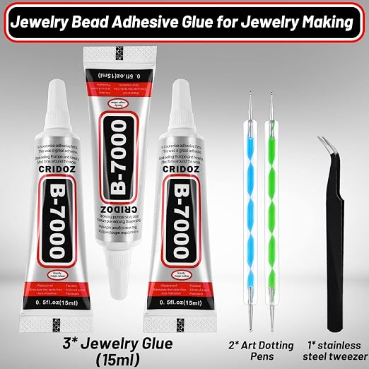 B7000 Rhinestone Glue for Jewelry Making, Nail Art, Glass