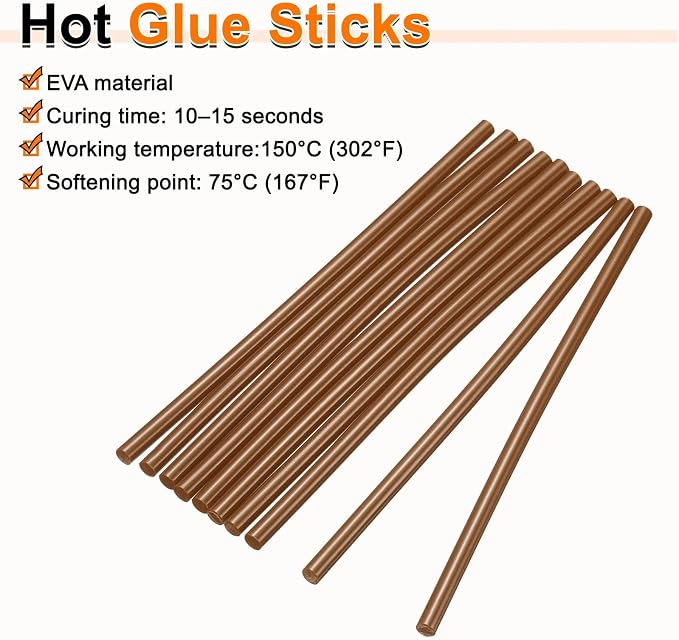 HARFINGTON 10pcs Hot Glue Sticks 0.28" Dia x 5.91" Long EVA Mini Hot Melt