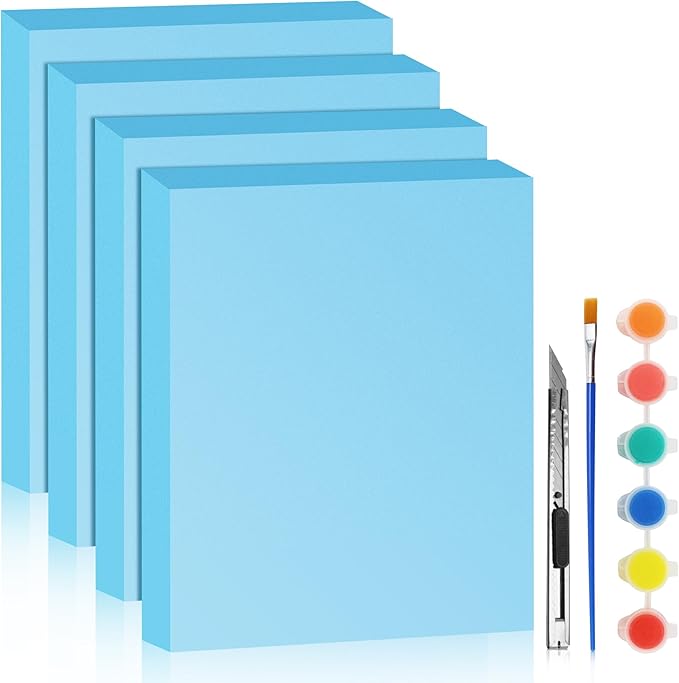 LuckyFoam Blue 4 Pack 15x12x2 inch Foam Sheets 2 Inch Thick | Polystyrene