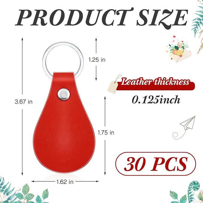 Taiyin 30 Pcs Leather Key Fob Kit