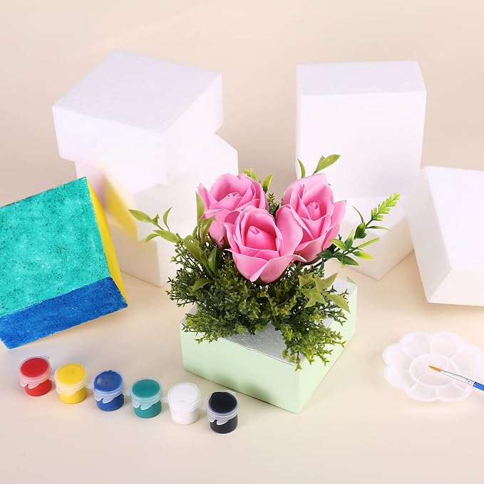 AMZQNART 8pcs 4x4x2in Craft Foam Blocks White