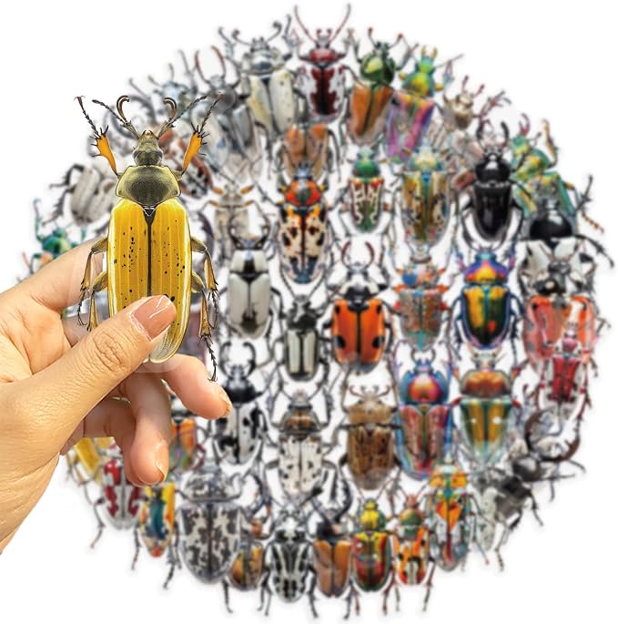 50 PCS Realistic Beetle Stickers