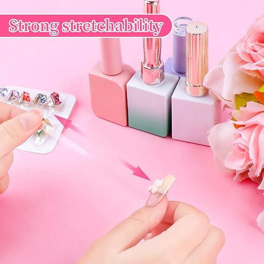 BQAN Double Sided Nail Tape for Press On Nails Display 12 Sheets | 360Pcs Clear