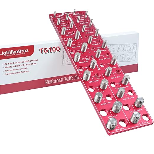 Thread Checker, Rustproof Nut and Bolt Thread Checker, Wall-Mountable Bolt Size