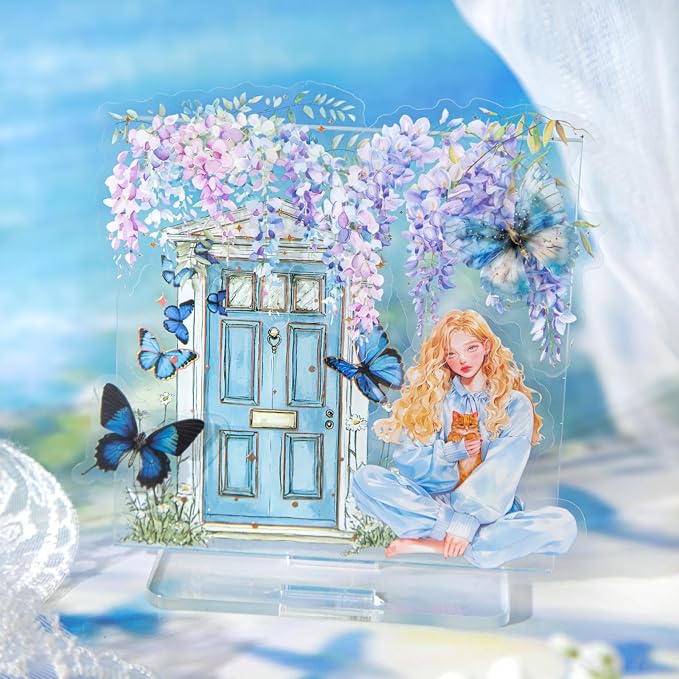60PCS Butterfly Window PET Stickers – Romantic Vintage Style Journal Supplies