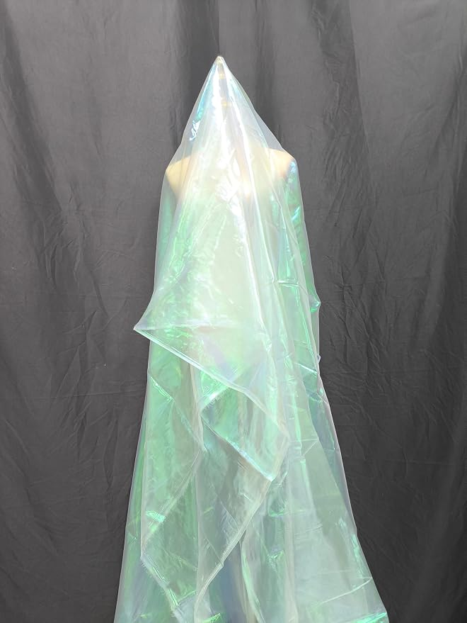 Aqua Blue Iridescent Organza Fabric