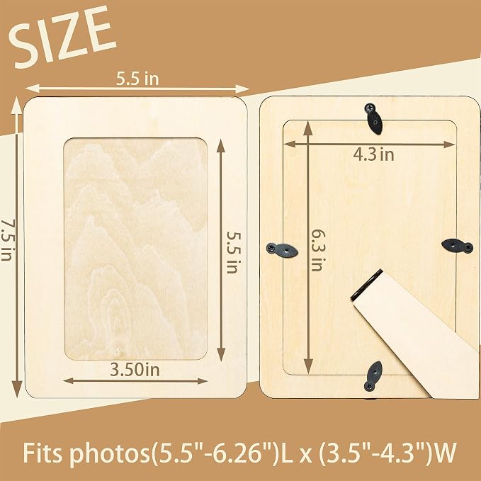 10 Pack Unfinished Wood Picture Frames 4x6 Bulk