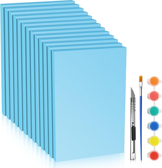Blue 13 Pack 12x7.5x0.5 inch Foam Sheets 0.5 Inch Thick | Polystyrene