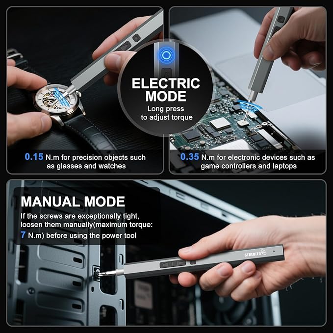 STREBITO Electric Screwdriver, 144-in-1 Precision Screwdriver Set, 120 Magnetic Bits, Organized Storage and Portability, Small Tool Kit for Electronics, PC, Computer and Laptop, Gifts for Men