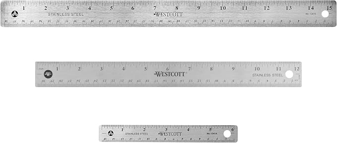 Westcott Stainless Steel Ruler Set