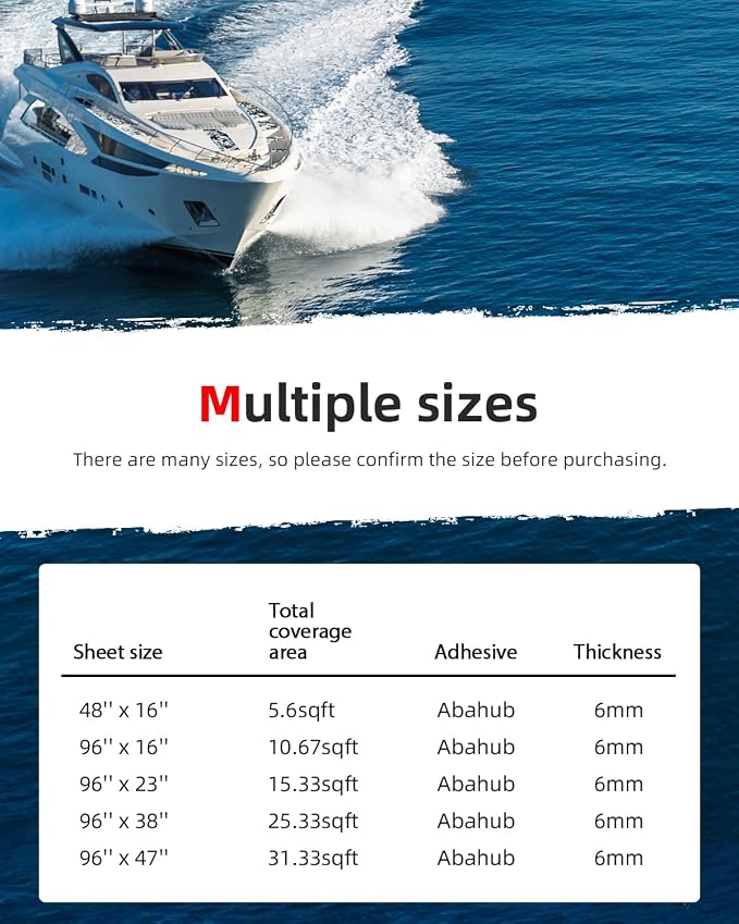Abahub EVA Foam Boat Flooring Self-Adhesive Decking Surfboard Traction Pad |
