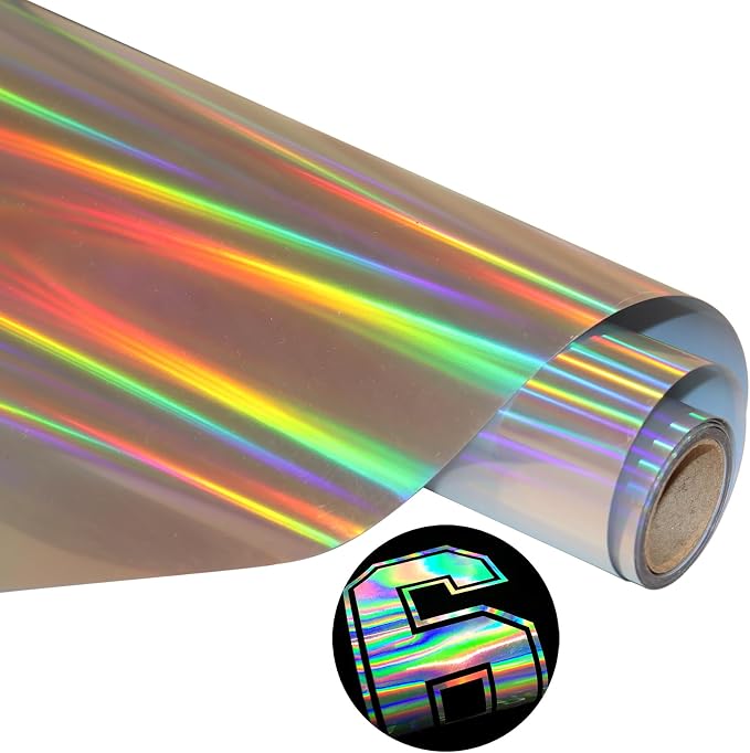 Holographic Heat Transfer Vinyl Metal Silver HTV Holographic Vinyl Rolls 12Inch