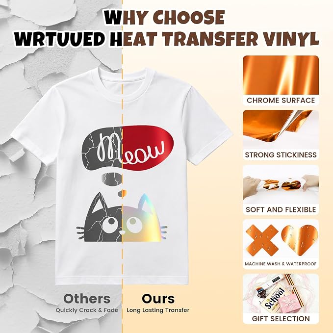 Orange Metallic Foil Heat Transfer Vinyl