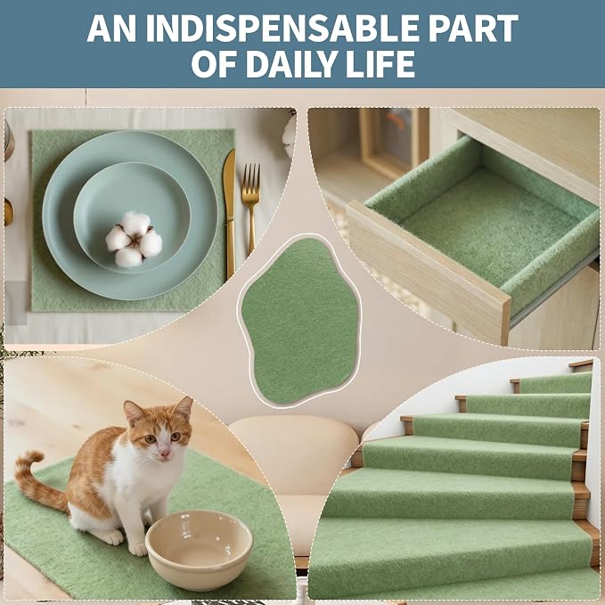 Sage Green Felt Fabric Sheet 72" X 36", 1.4mm Thick Large Soft Durable Flexible