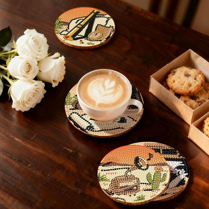 DOZEEZOP 8-Pack Diamond Art Coaster Kit