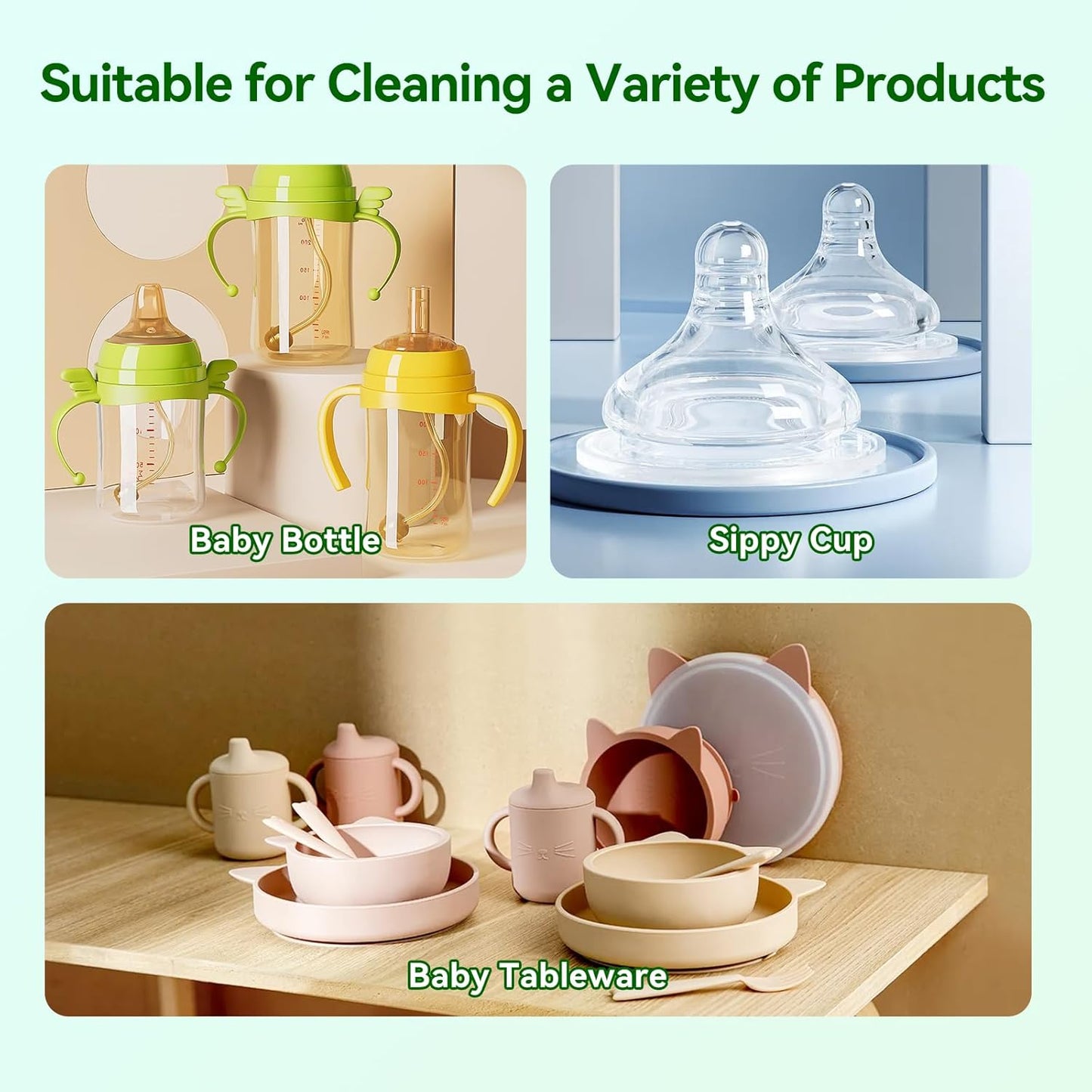 IAGREEA Detergent Washing Tablets 150 PCS, Suitable for Bottle Washers, Compatible with All Brands Baby Bottle Washers, Safe, Healthy and Pollution-Free, Odorless, Highly Effective in Removing Stains