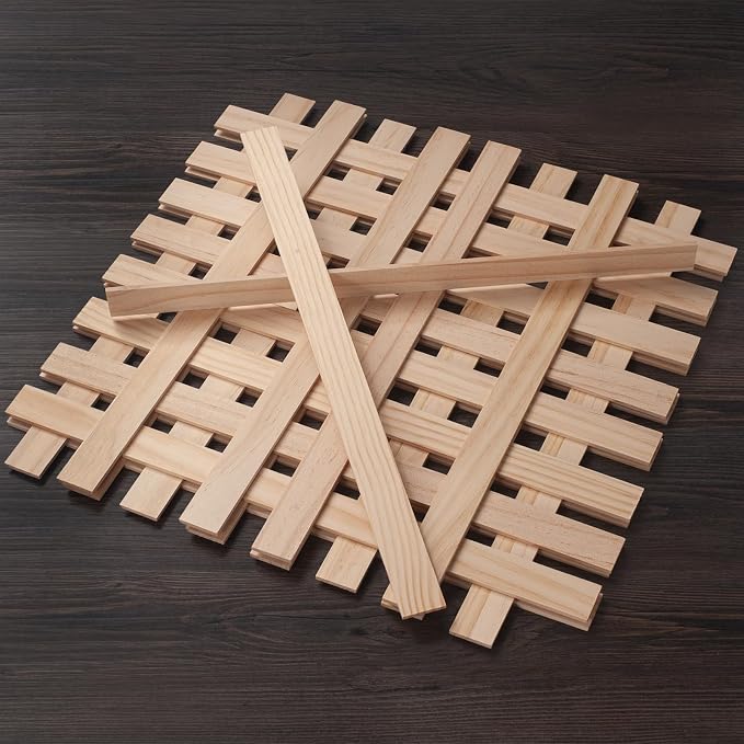 Wooden Dowels for Crafts, Wood Trim Planks Wood Strips Slats for Wall 1/8" × 1"