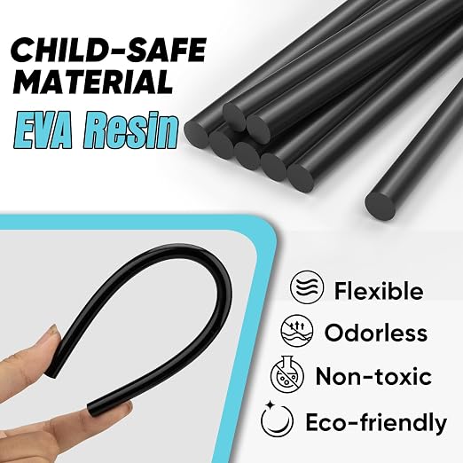SHALL Mini Hot Glue Sticks, 0.27” Dia x 8” Long, 100 Pack Black Glue Gun Sticks