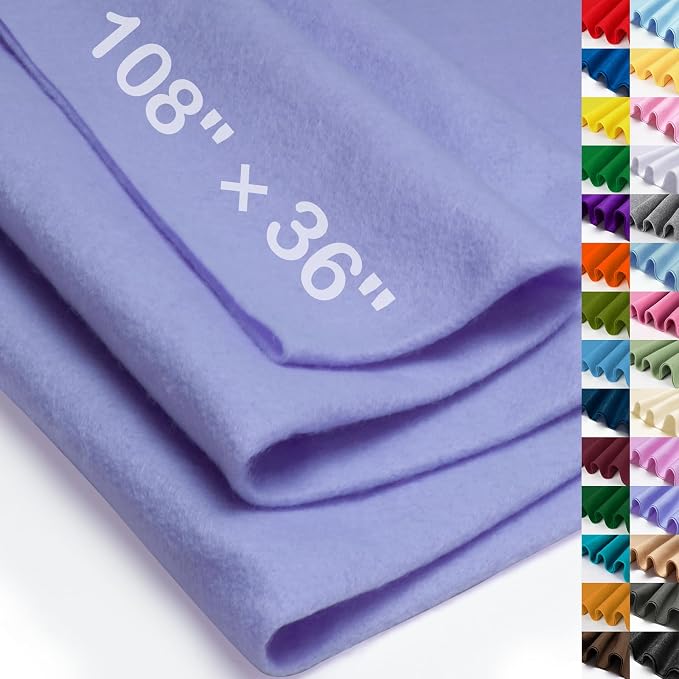 XSEINO Lavender Large Felt Fabric 108" X 36 ", 1.4 mm Thick Soft Felt Fabric