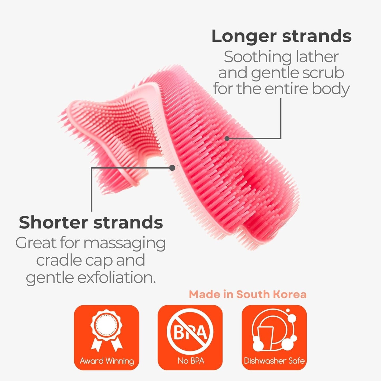 Innobaby Bathin' Smart Silicone Sensory Fish Bath Scrub for Babies and Toddlers - Pink