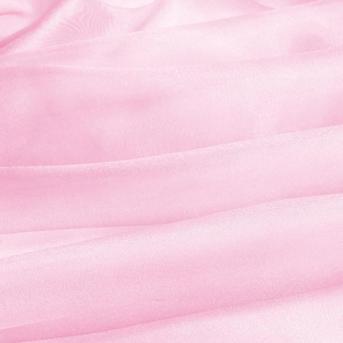 VACVELT Light Pink Sheer Organza Fabric by The Yard 60" Wide | Semi-Transparent