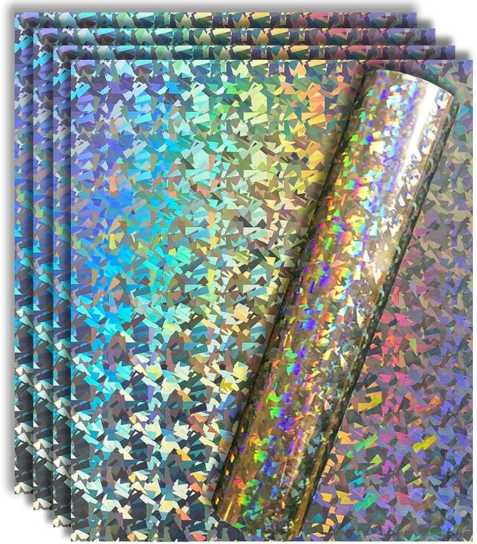 Holographic Crystal Silver Metallic Foil HTV Heat Transfer Vinyl