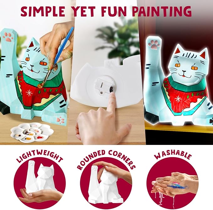 Goody King Paint Your Own Cat Lamp Art Kit, Arts & Crafts
