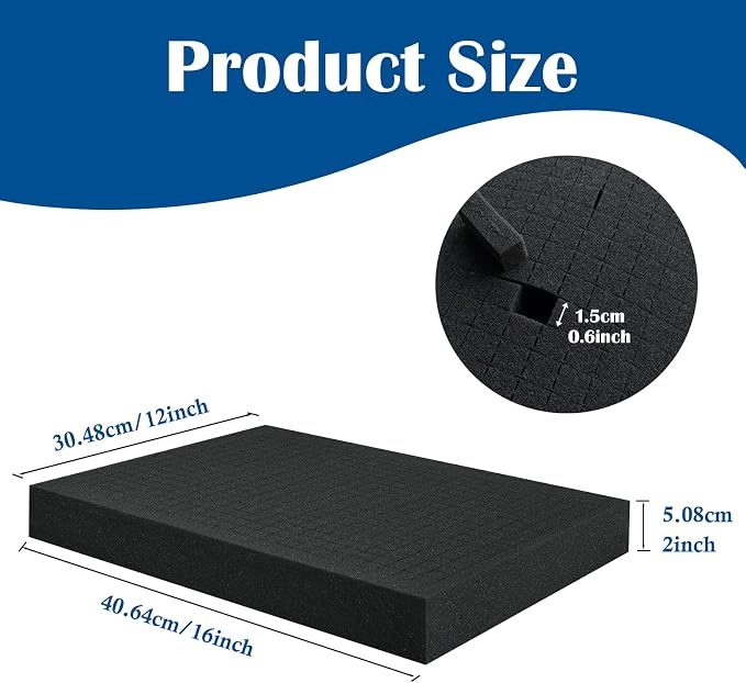 4 Pcs 16 x 12 x 2 Inches Pick and Pluck Foam Inserts