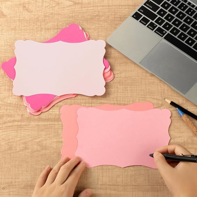 50 Pack Blank Kraft Greeting Cards, 5 Colors, 4x6IN | Thick Cardstock Paper
