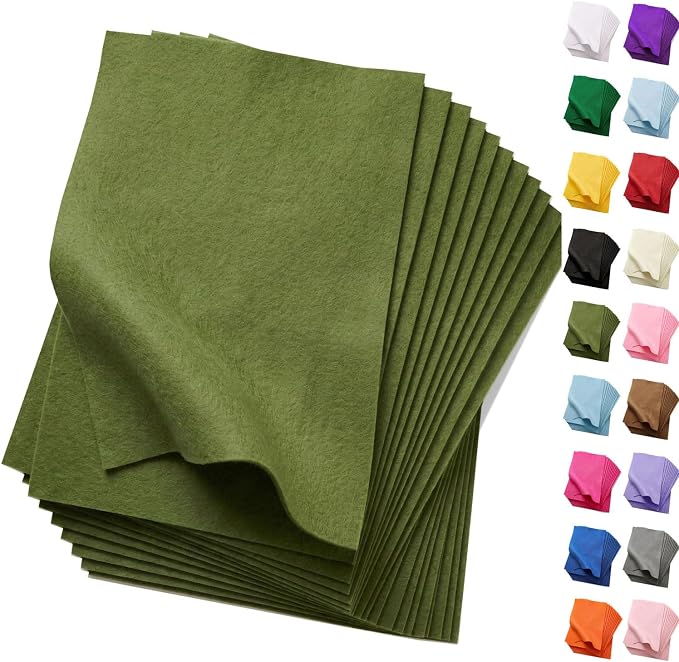 Soft Moss Green Felt Fabric Sheets