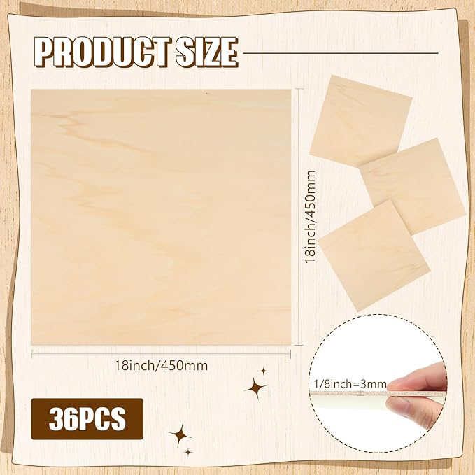 Riakrum Basswood Sheets Plywood Board Unfinished Wood Boards