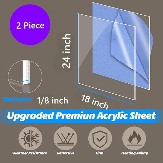 18x24 Plexiglass Sheets 1/8 inch Thick