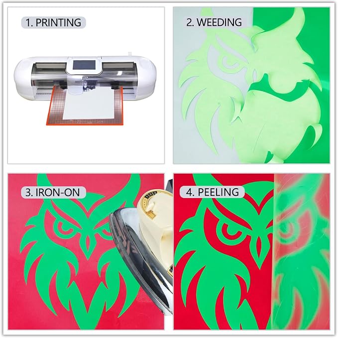guangyintong Glow in The Dark Heat Transfer Vinyl HTV Rolls, PU Elastic HTV